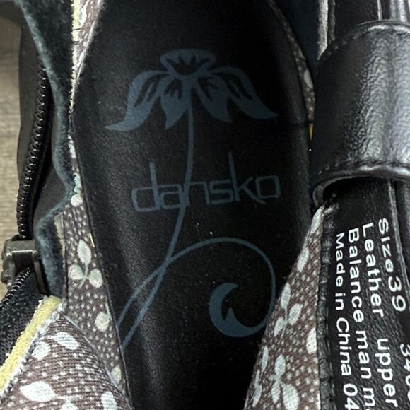 Dansko Buffy Women’s ask 8.5-9/EU 39 Black Leather Slouch Zip Ankle Boots - Picture 12 of 12